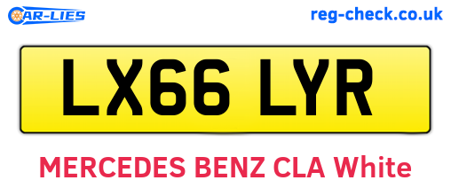 LX66LYR are the vehicle registration plates.