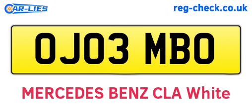 OJ03MBO are the vehicle registration plates.