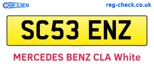 SC53ENZ are the vehicle registration plates.