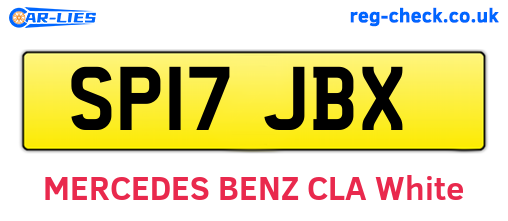 SP17JBX are the vehicle registration plates.
