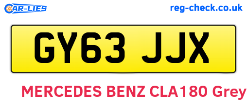 GY63JJX are the vehicle registration plates.
