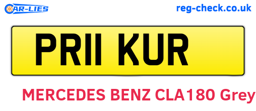 PR11KUR are the vehicle registration plates.