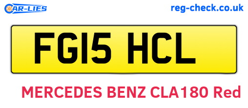 FG15HCL are the vehicle registration plates.