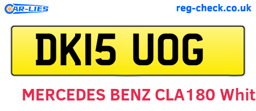 DK15UOG are the vehicle registration plates.