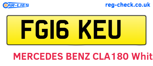 FG16KEU are the vehicle registration plates.
