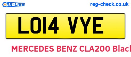 LO14VYE are the vehicle registration plates.