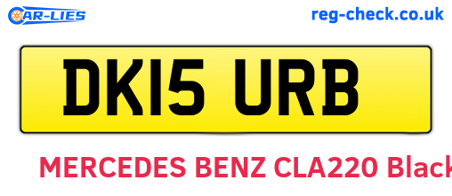 DK15URB are the vehicle registration plates.