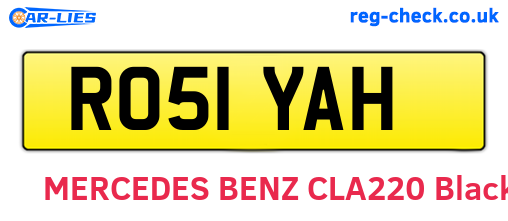 RO51YAH are the vehicle registration plates.