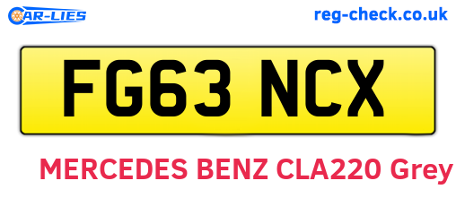 FG63NCX are the vehicle registration plates.