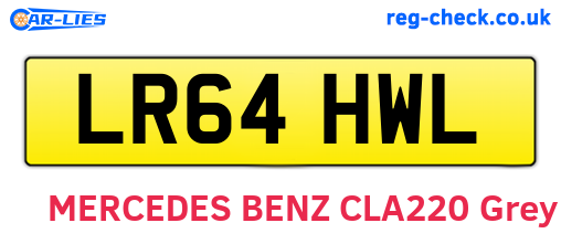 LR64HWL are the vehicle registration plates.
