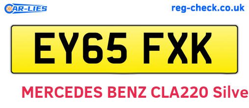 EY65FXK are the vehicle registration plates.