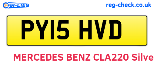 PY15HVD are the vehicle registration plates.