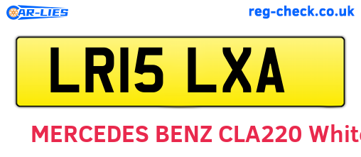 LR15LXA are the vehicle registration plates.