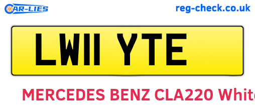 LW11YTE are the vehicle registration plates.