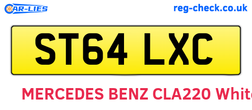 ST64LXC are the vehicle registration plates.