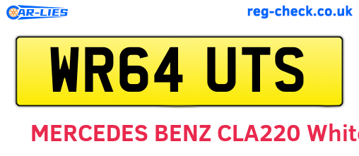 WR64UTS are the vehicle registration plates.