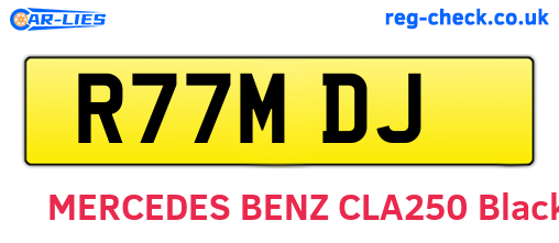 R77MDJ are the vehicle registration plates.
