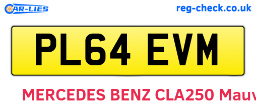 PL64EVM are the vehicle registration plates.