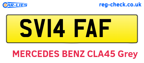 SV14FAF are the vehicle registration plates.