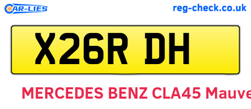 X26RDH are the vehicle registration plates.