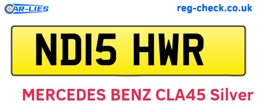 ND15HWR are the vehicle registration plates.