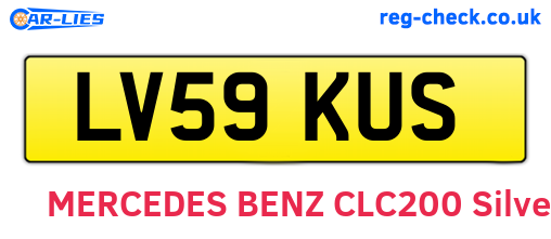 LV59KUS are the vehicle registration plates.