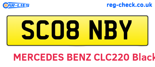 SC08NBY are the vehicle registration plates.