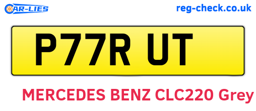 P77RUT are the vehicle registration plates.