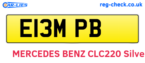 E13MPB are the vehicle registration plates.