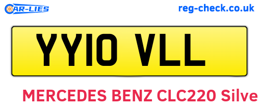 YY10VLL are the vehicle registration plates.