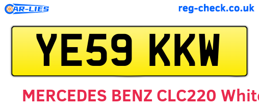 YE59KKW are the vehicle registration plates.