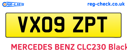 VX09ZPT are the vehicle registration plates.