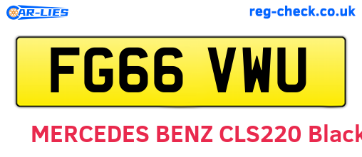 FG66VWU are the vehicle registration plates.