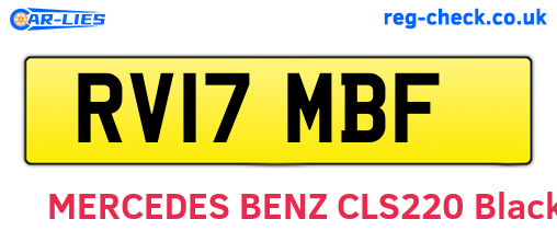 RV17MBF are the vehicle registration plates.