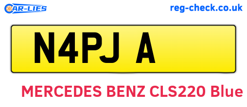 N4PJA are the vehicle registration plates.