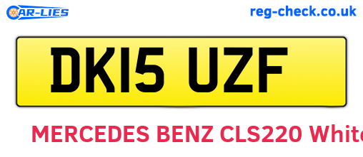 DK15UZF are the vehicle registration plates.
