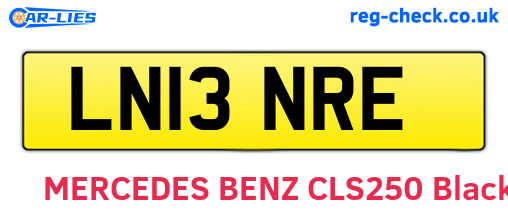 LN13NRE are the vehicle registration plates.