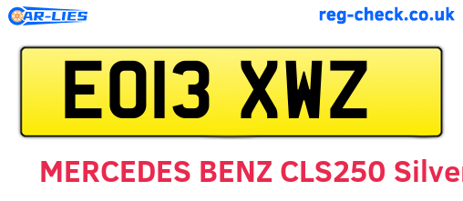 EO13XWZ are the vehicle registration plates.