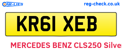 KR61XEB are the vehicle registration plates.