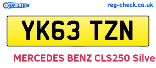 YK63TZN are the vehicle registration plates.