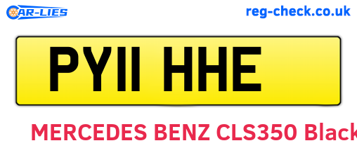 PY11HHE are the vehicle registration plates.