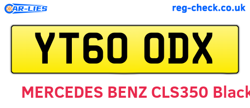 YT60ODX are the vehicle registration plates.