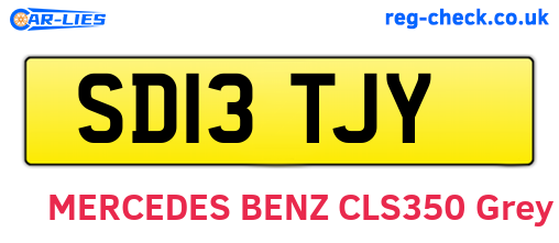 SD13TJY are the vehicle registration plates.