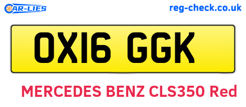 OX16GGK are the vehicle registration plates.