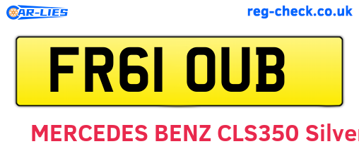 FR61OUB are the vehicle registration plates.