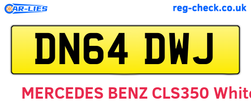 DN64DWJ are the vehicle registration plates.