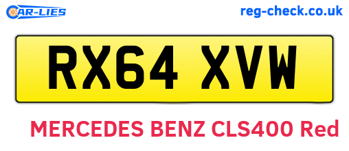 RX64XVW are the vehicle registration plates.