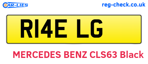 R14ELG are the vehicle registration plates.