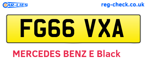 FG66VXA are the vehicle registration plates.