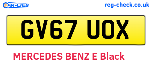 GV67UOX are the vehicle registration plates.